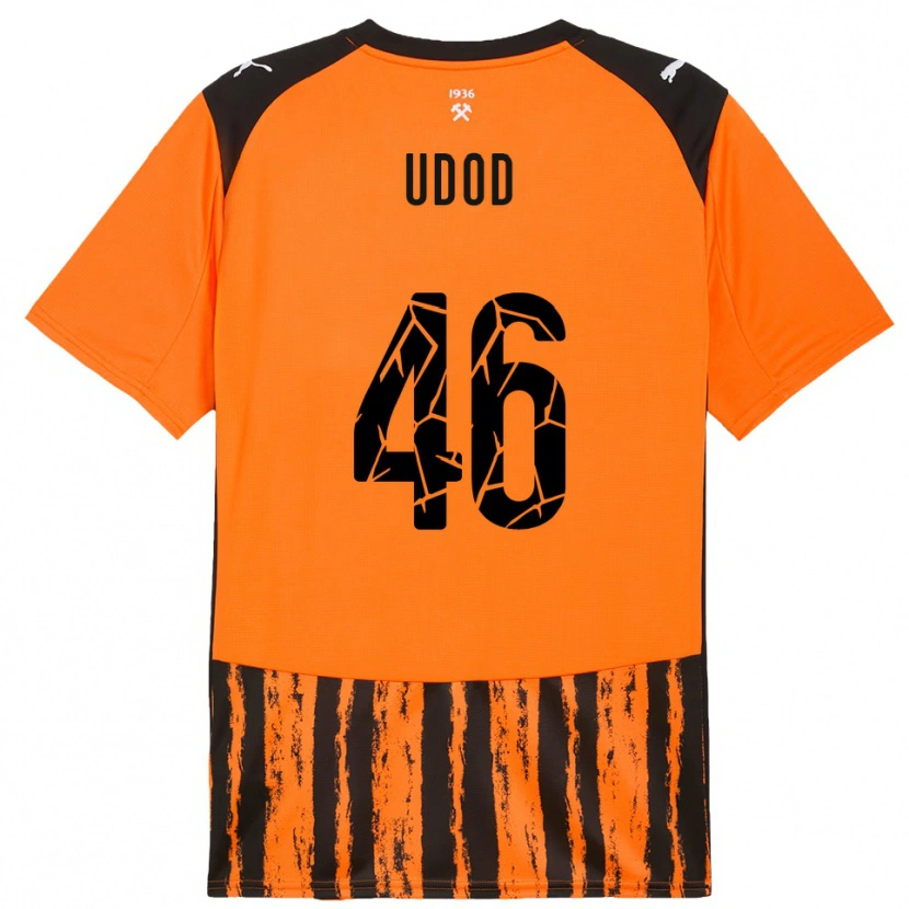 Danxen Niño Camiseta Danylo Udod #46 Naranja Negro 1ª Equipación 2025/26 La Camisa