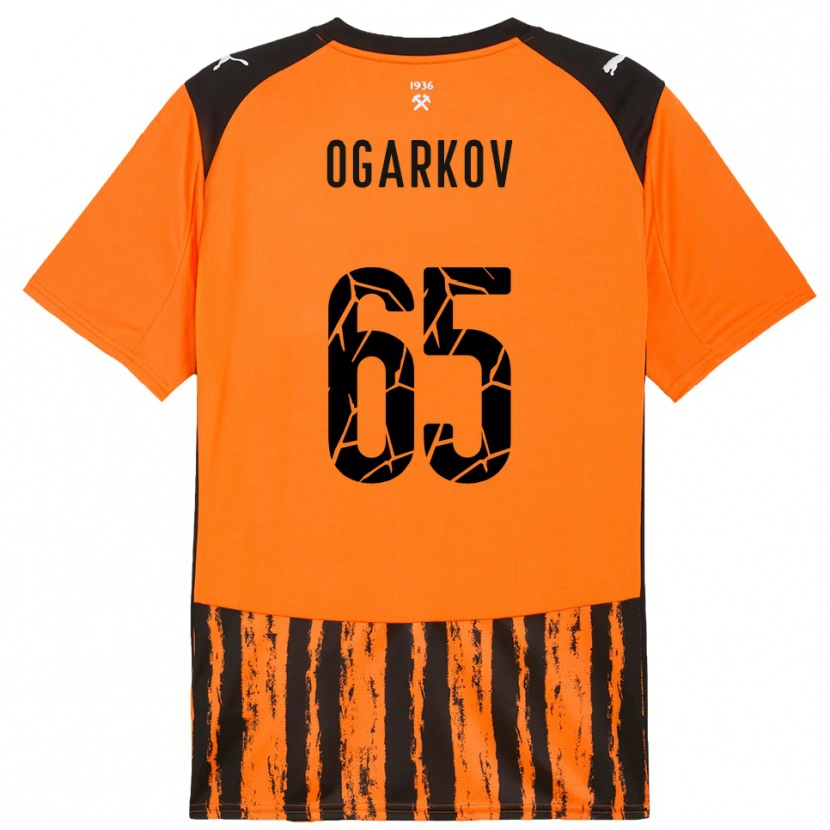 Danxen Niño Camiseta Mykola Ogarkov #65 Naranja Negro 1ª Equipación 2025/26 La Camisa