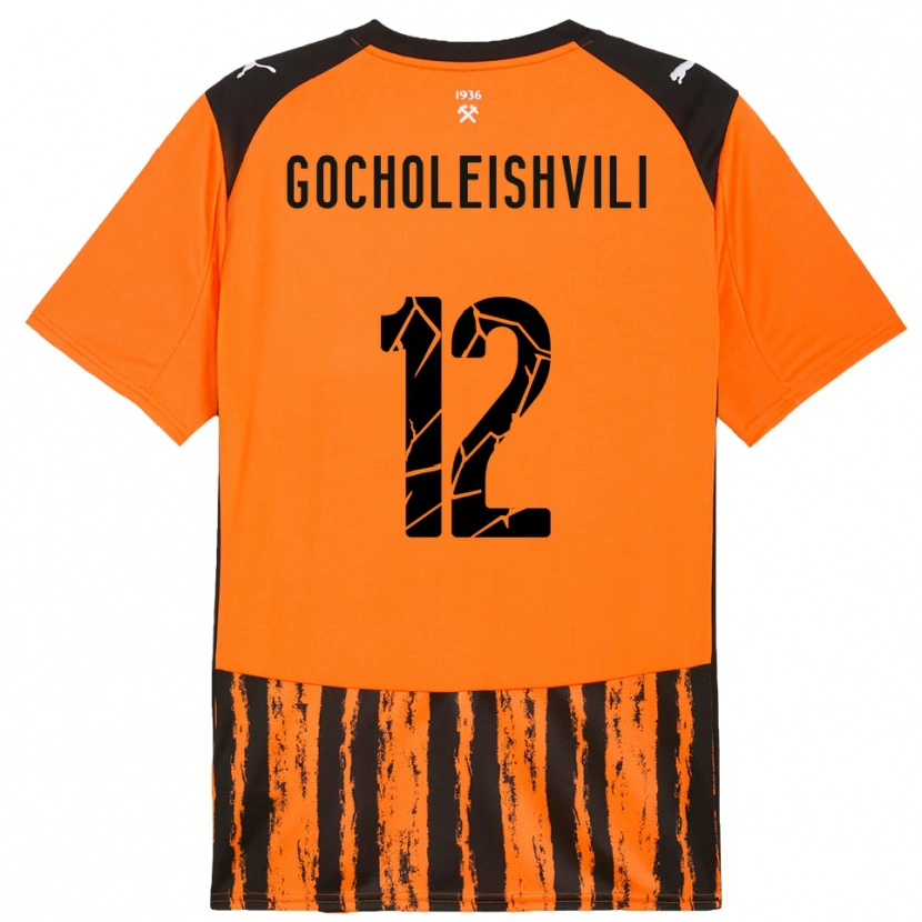 Danxen Niño Camiseta Giorgi Gocholeishvili #12 Naranja Negro 1ª Equipación 2025/26 La Camisa