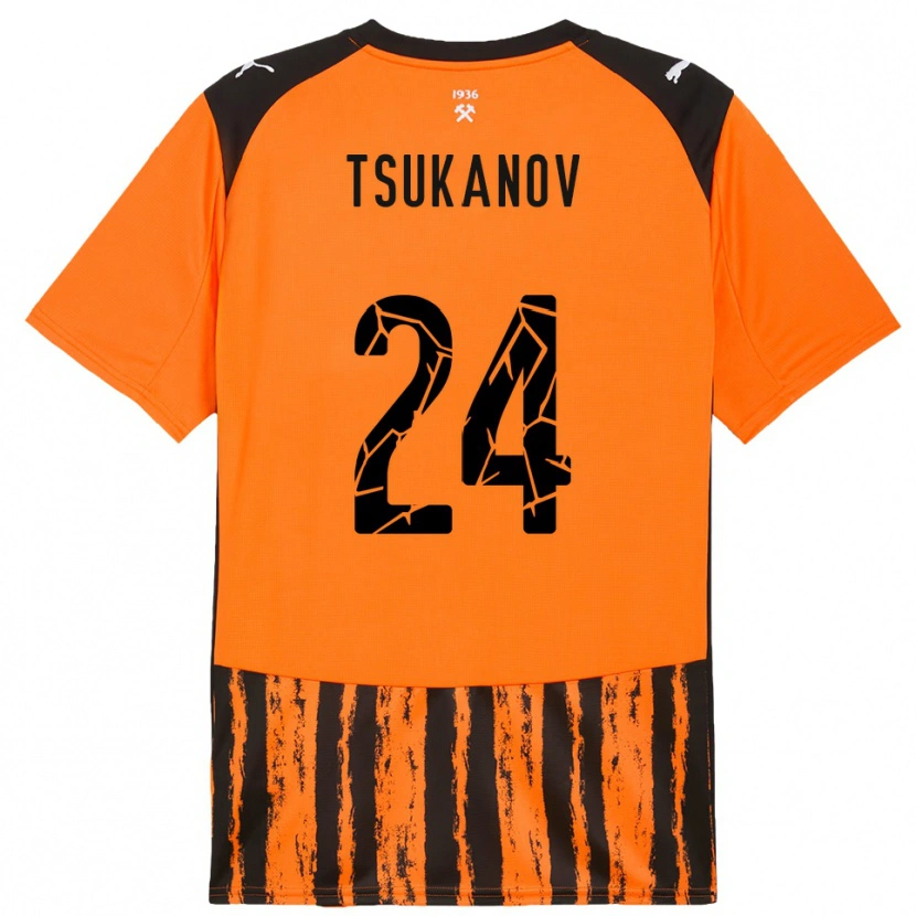 Danxen Niño Camiseta Viktor Tsukanov #24 Naranja Negro 1ª Equipación 2025/26 La Camisa
