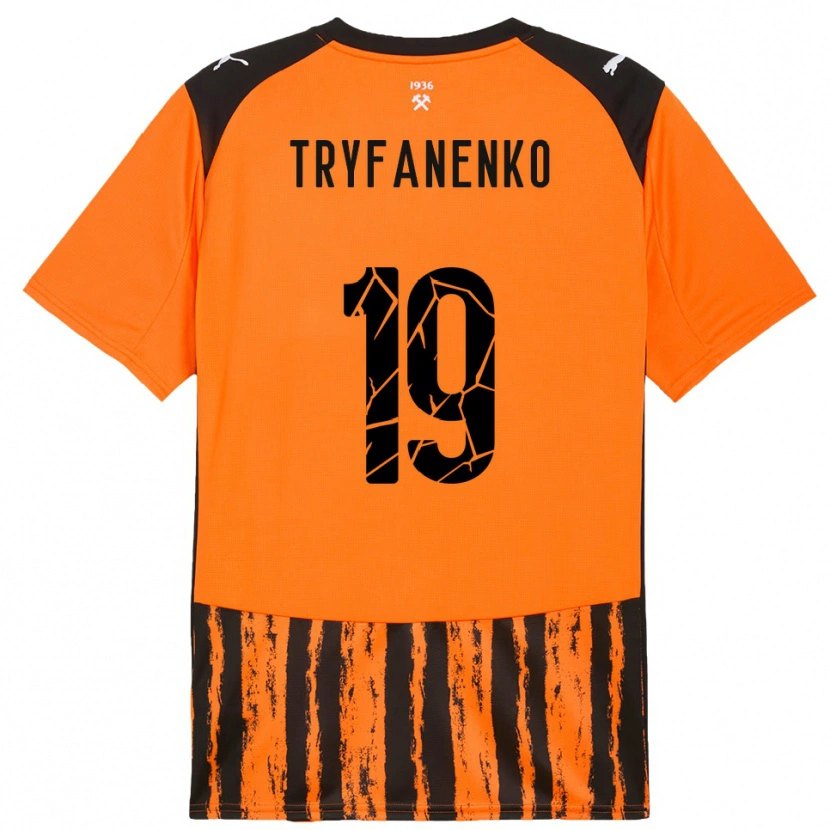 Danxen Niño Camiseta Bogdan Tryfanenko #19 Naranja Negro 1ª Equipación 2025/26 La Camisa