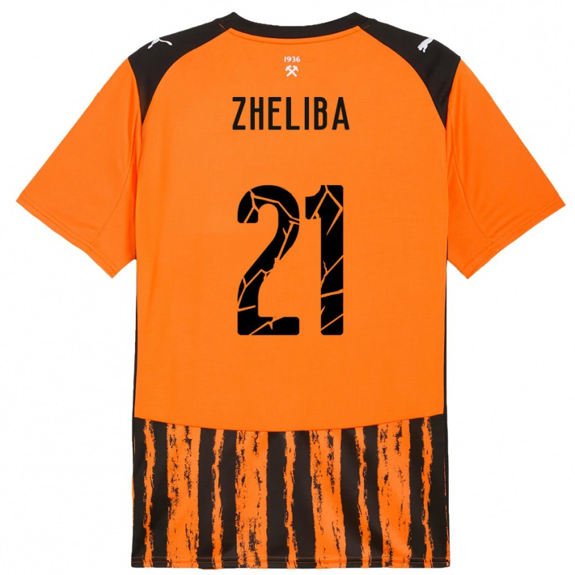 Danxen Niño Camiseta Yan Zheliba #21 Naranja Negro 1ª Equipación 2025/26 La Camisa