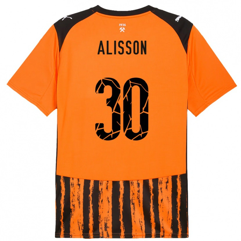 Danxen Niño Camiseta Alisson #30 Naranja Negro 1ª Equipación 2025/26 La Camisa