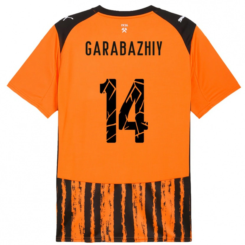 Danxen Niño Camiseta Anton Garabazhiy #14 Naranja Negro 1ª Equipación 2025/26 La Camisa
