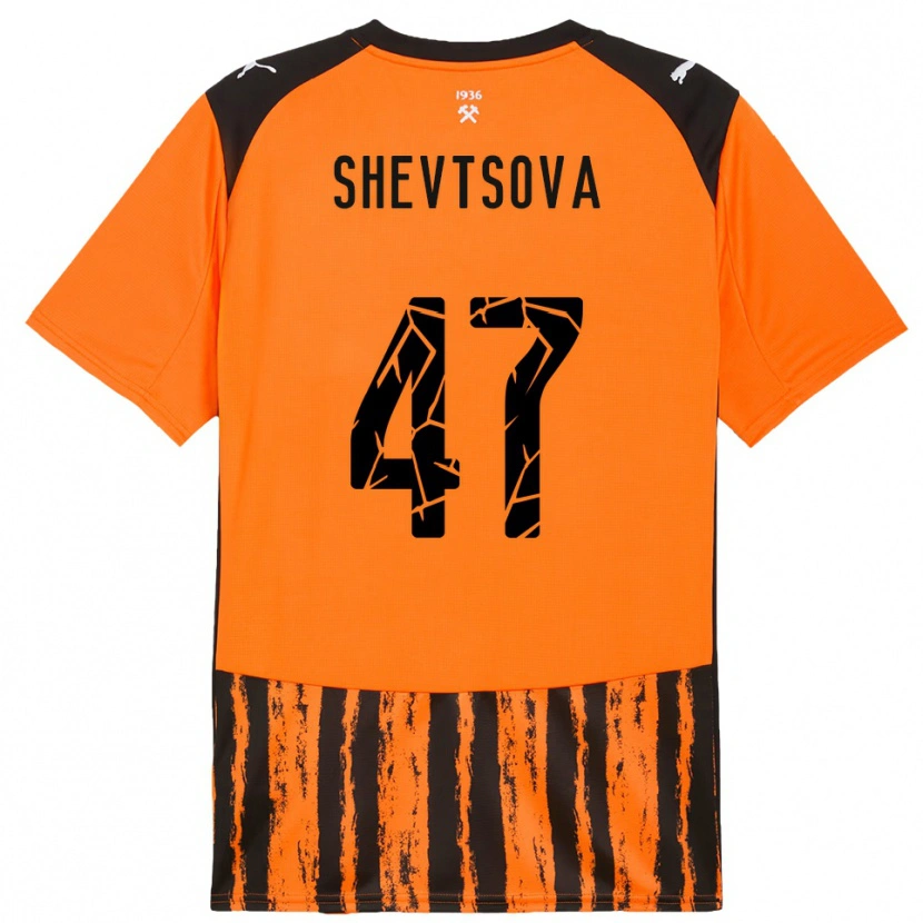 Danxen Niño Camiseta Viktoriia Shevtsova #47 Naranja Negro 1ª Equipación 2025/26 La Camisa