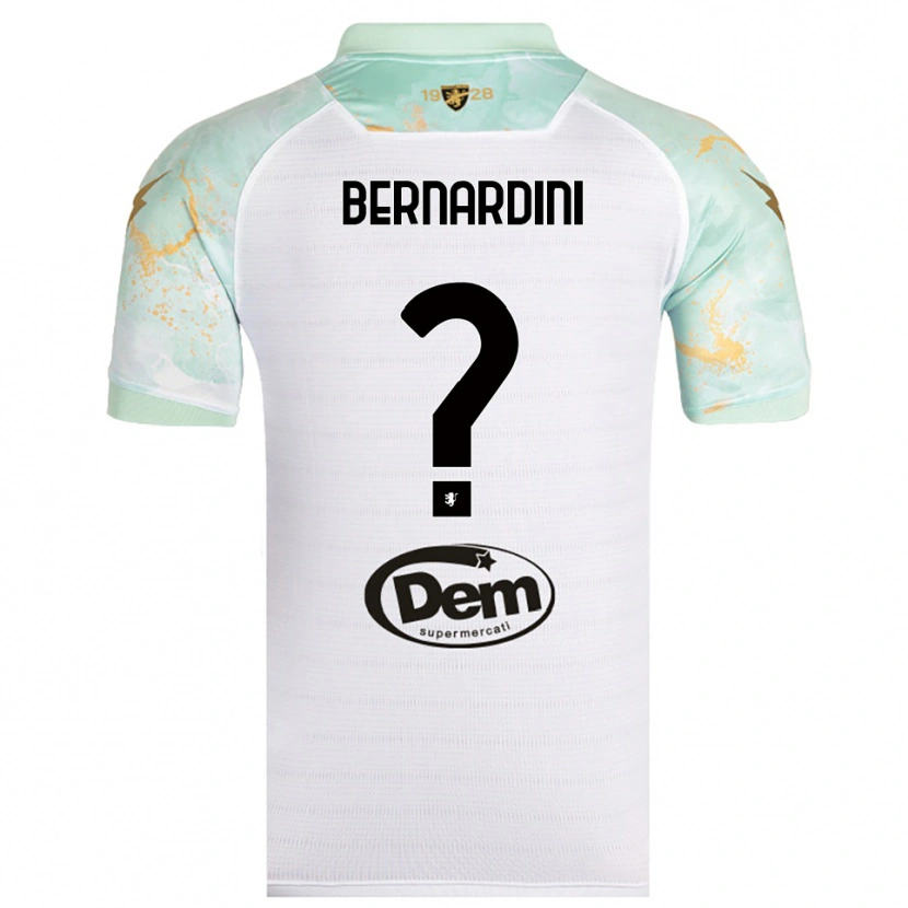 Danxen Niño Camiseta Daniele Bernardini #0 Blanco Negro 2ª Equipación 2025/26 La Camisa