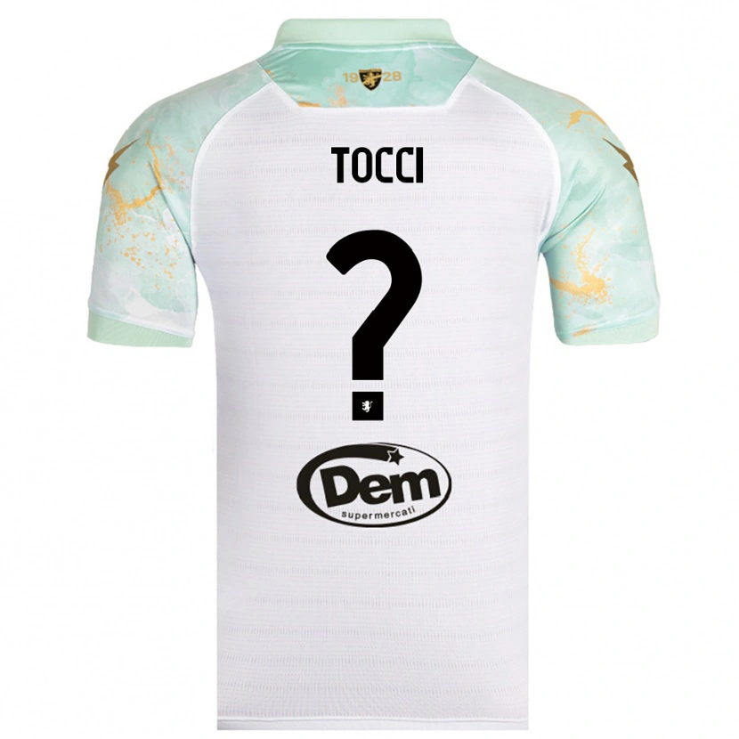 Danxen Niño Camiseta Federico Tocci #0 Blanco Negro 2ª Equipación 2025/26 La Camisa