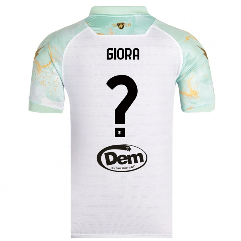 Danxen Niño Camiseta Federico Giora #0 Blanco Negro 2ª Equipación 2025/26 La Camisa