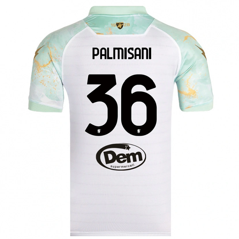 Danxen Niño Camiseta Lorenzo Palmisani #36 Blanco Negro 2ª Equipación 2025/26 La Camisa