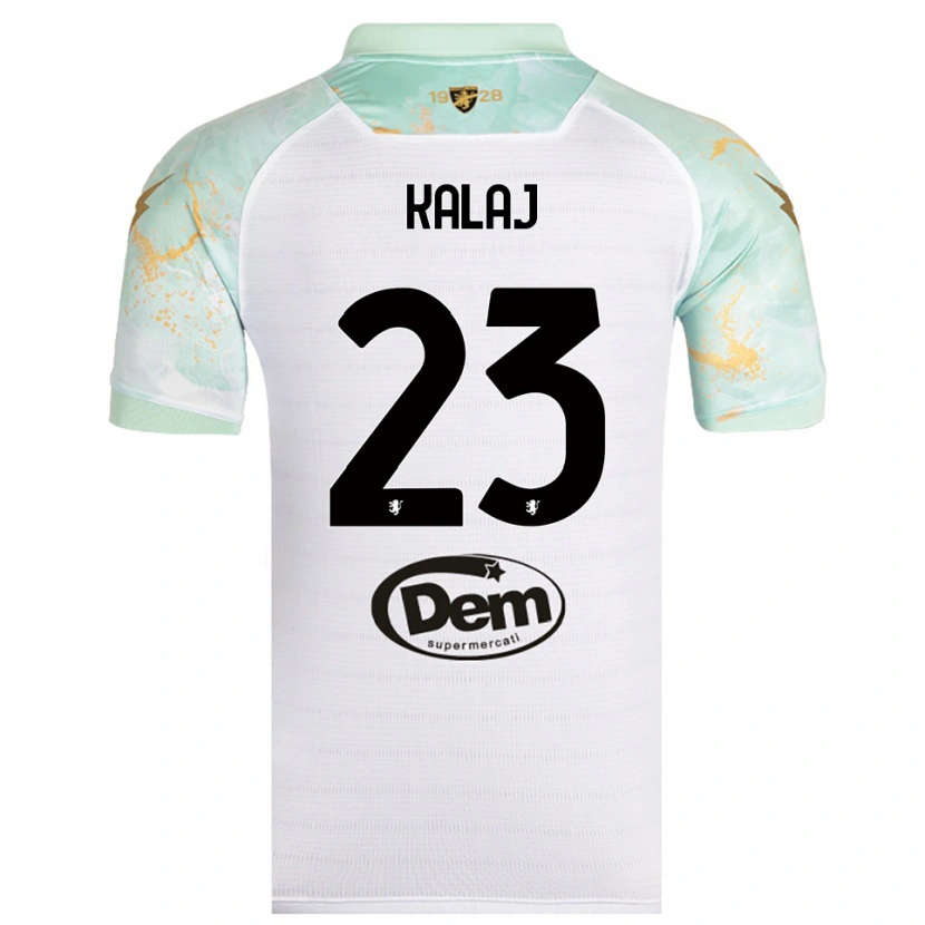 Danxen Niño Camiseta Sergio Kalaj #23 Blanco Negro 2ª Equipación 2025/26 La Camisa
