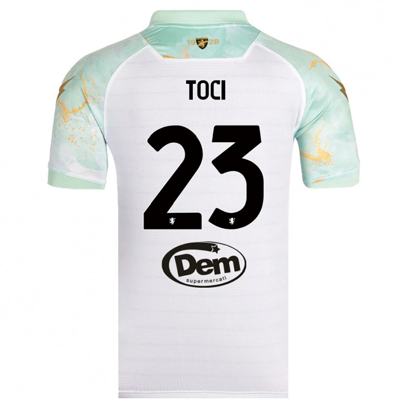Danxen Niño Camiseta Matteo Toci #23 Blanco Negro 2ª Equipación 2025/26 La Camisa