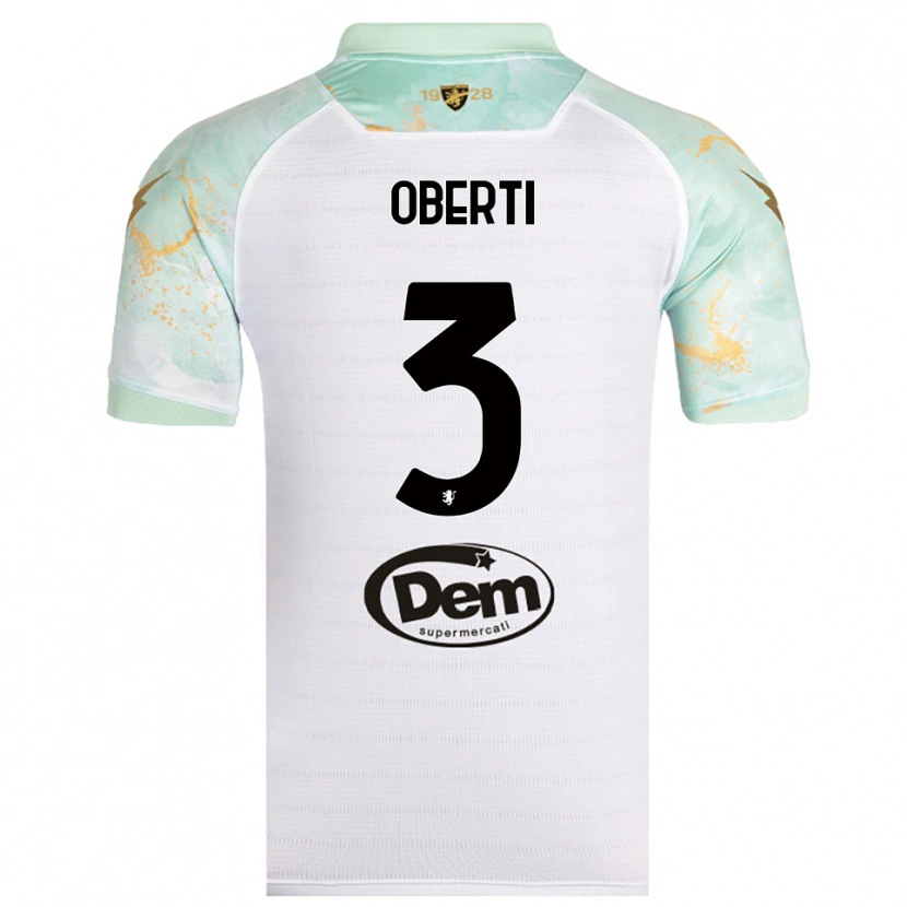 Danxen Niño Camiseta Matteo Oberti #3 Blanco Negro 2ª Equipación 2025/26 La Camisa