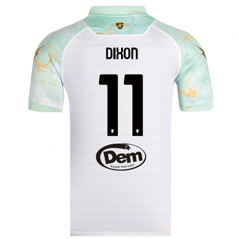 Danxen Niño Camiseta Damar Dixon #11 Blanco Negro 2ª Equipación 2025/26 La Camisa