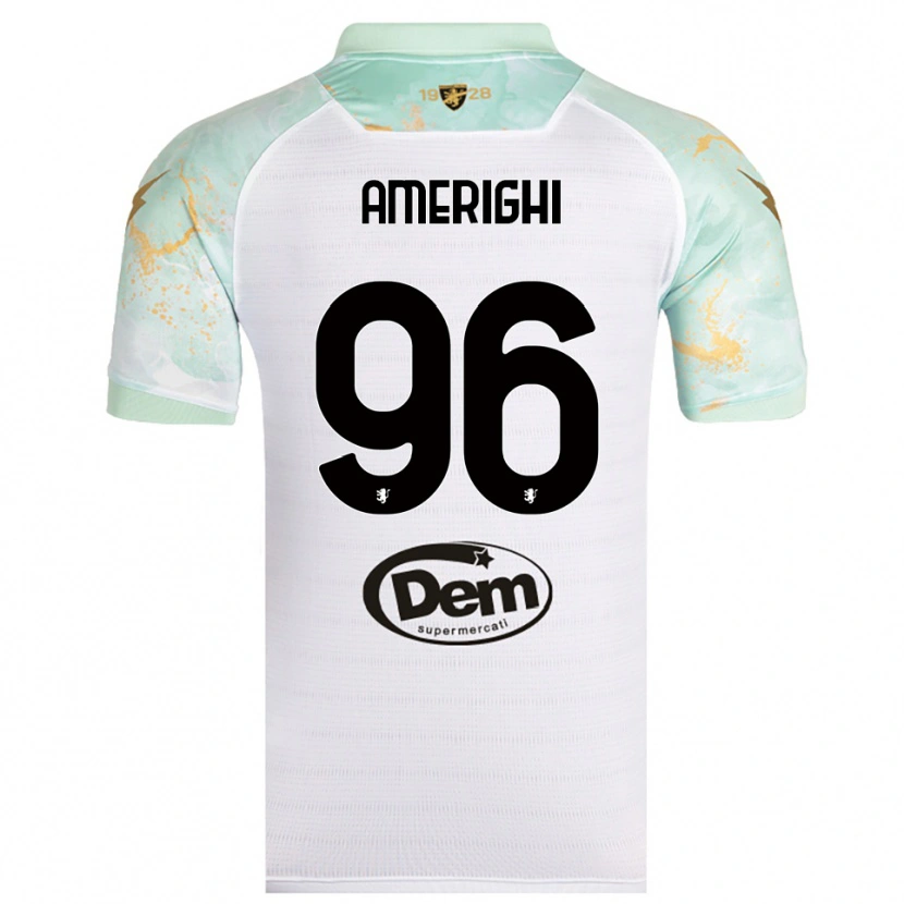 Danxen Niño Camiseta Igor Amerighi #96 Blanco Negro 2ª Equipación 2025/26 La Camisa