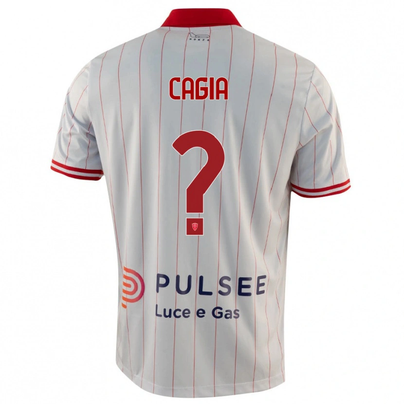 Danxen Niño Camiseta Gabriele Cagia #0 Blanco Rojo Azul 2ª Equipación 2025/26 La Camisa
