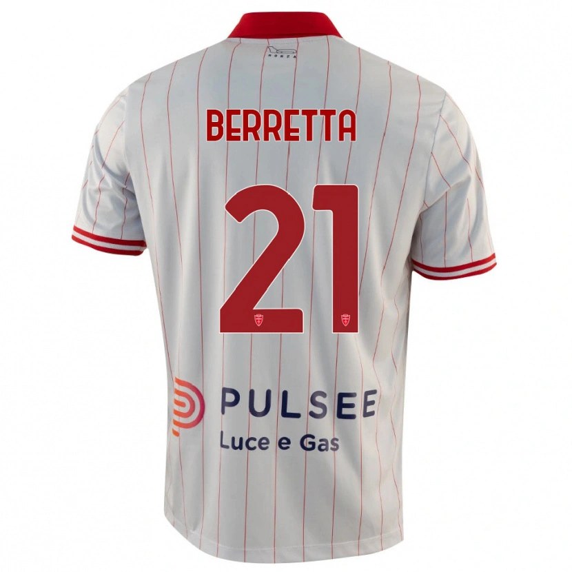 Danxen Niño Camiseta Alessandro Berretta #21 Blanco Rojo Azul 2ª Equipación 2025/26 La Camisa