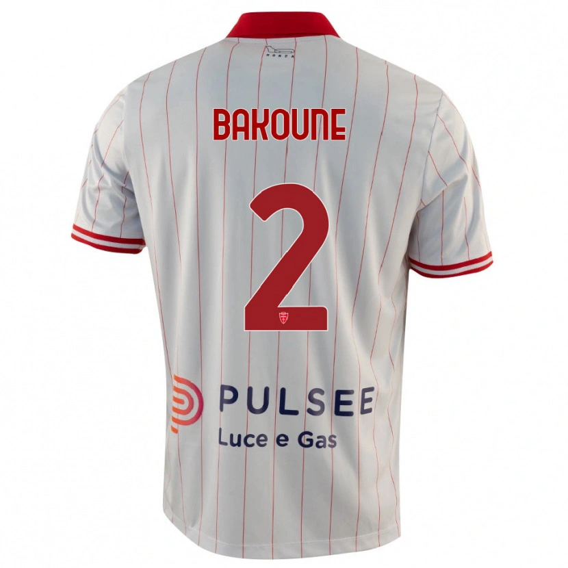 Danxen Niño Camiseta Adam Bakoune #2 Blanco Rojo Azul 2ª Equipación 2025/26 La Camisa