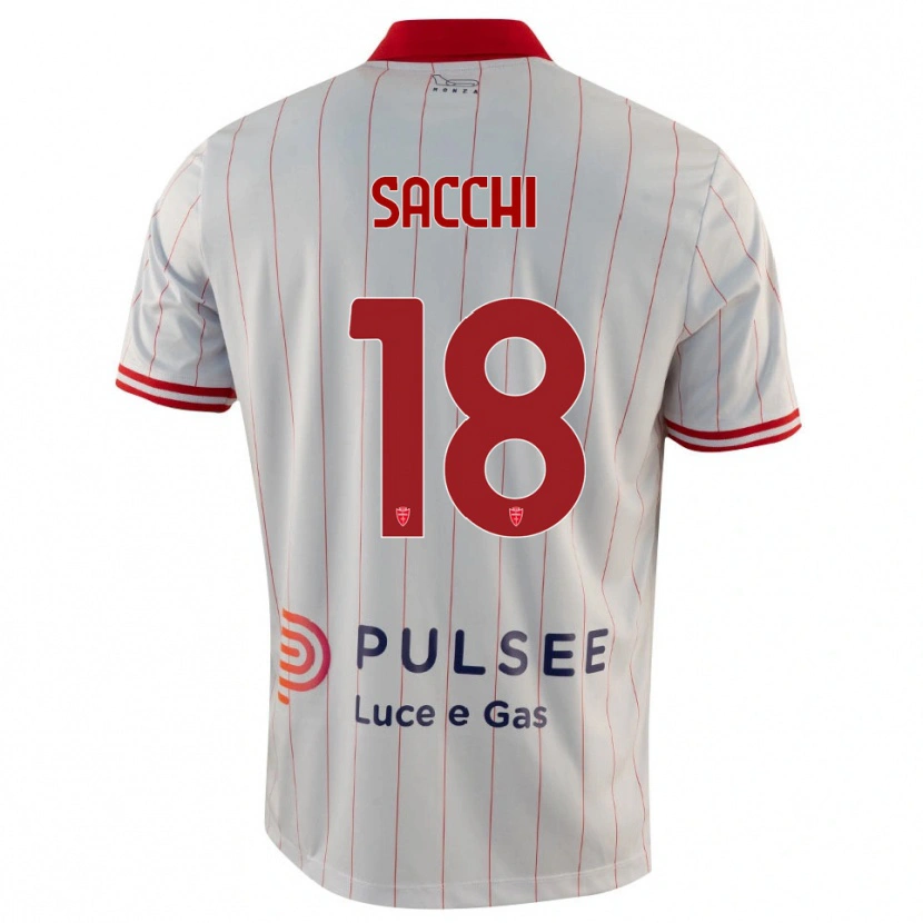 Danxen Niño Camiseta Riccardo Sacchi #18 Blanco Rojo Azul 2ª Equipación 2025/26 La Camisa