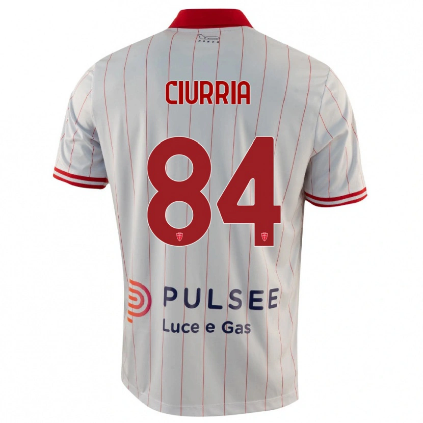 Danxen Niño Camiseta Patrick Ciurria #84 Blanco Rojo Azul 2ª Equipación 2025/26 La Camisa