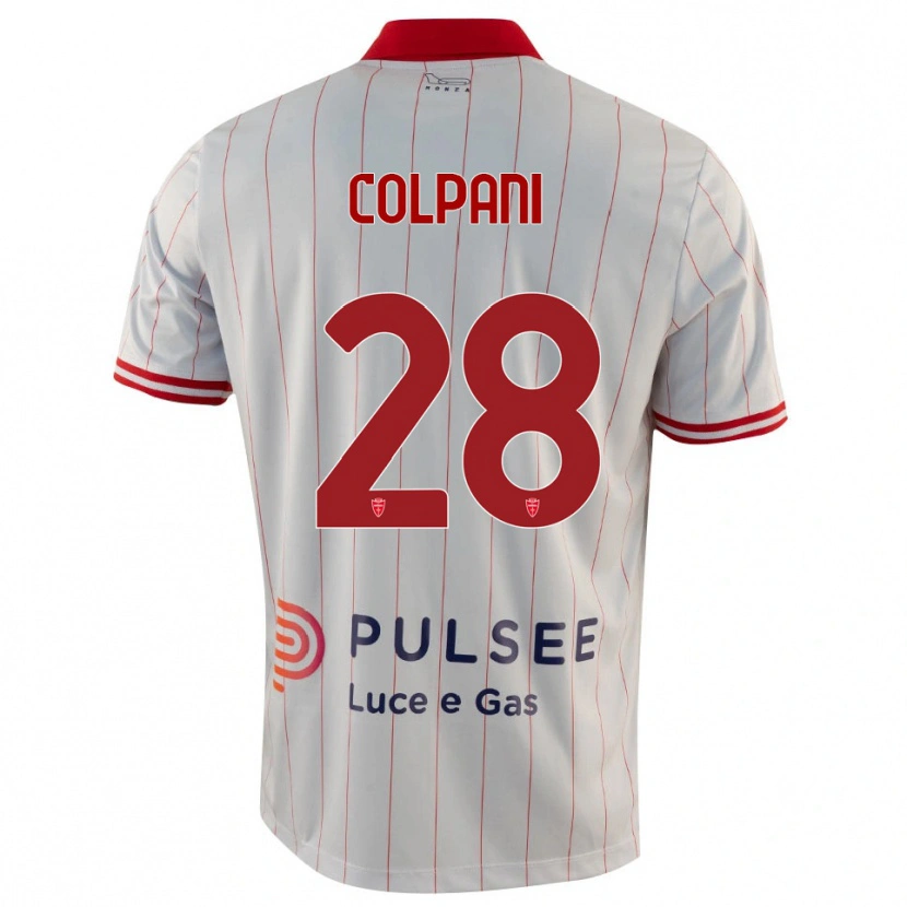 Danxen Niño Camiseta Andrea Colpani #28 Blanco Rojo Azul 2ª Equipación 2025/26 La Camisa