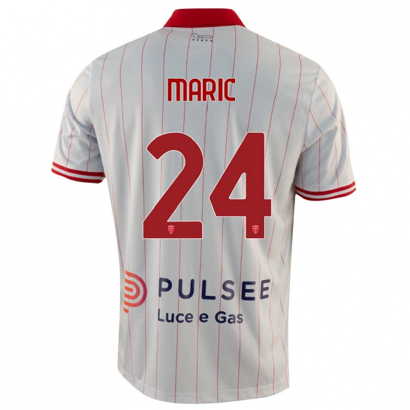 Danxen Niño Camiseta Mirko Marić #24 Blanco Rojo Azul 2ª Equipación 2025/26 La Camisa