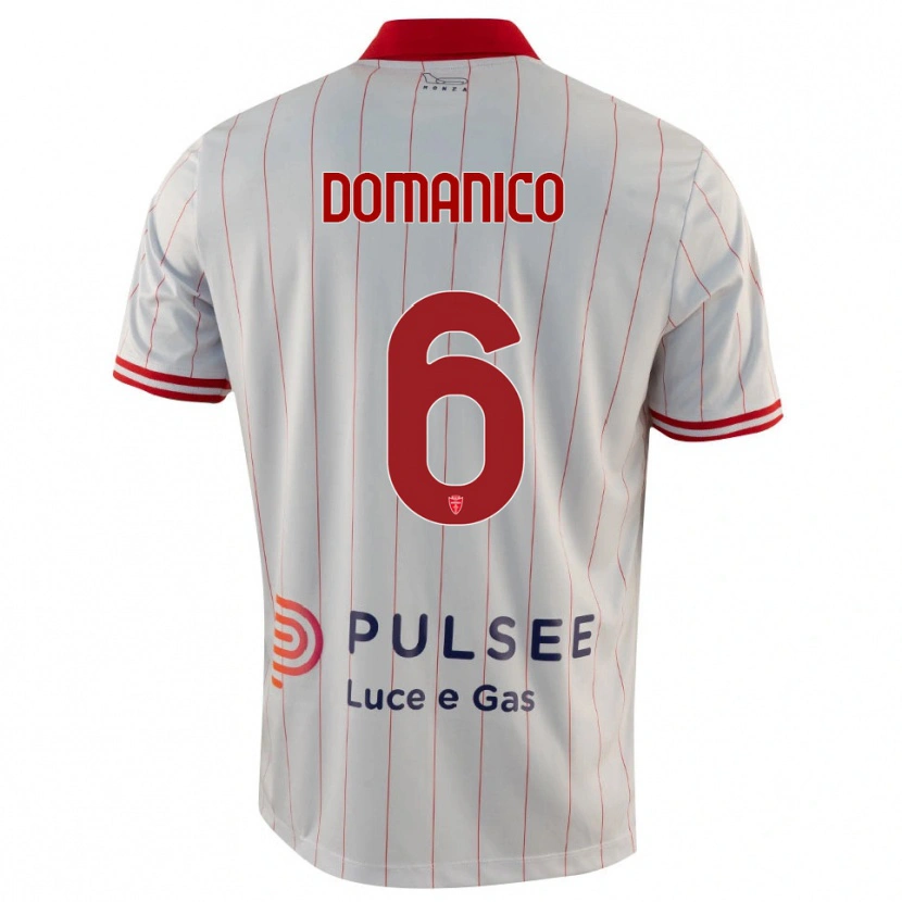 Danxen Niño Camiseta Saverio Domanico #6 Blanco Rojo Azul 2ª Equipación 2025/26 La Camisa