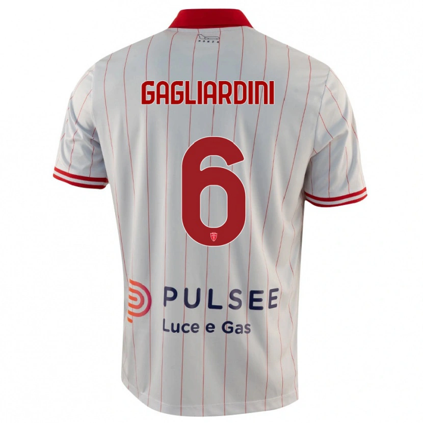 Danxen Niño Camiseta Roberto Gagliardini #6 Blanco Rojo Azul 2ª Equipación 2025/26 La Camisa