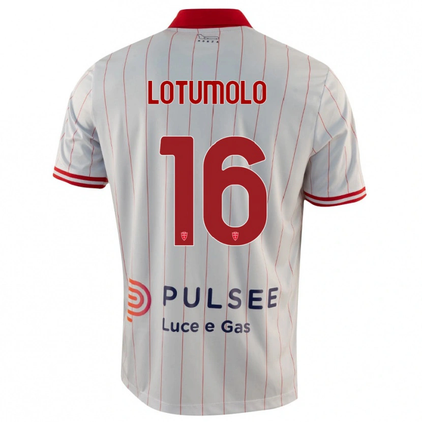Danxen Niño Camiseta Matteo Lotumolo #16 Blanco Rojo Azul 2ª Equipación 2025/26 La Camisa