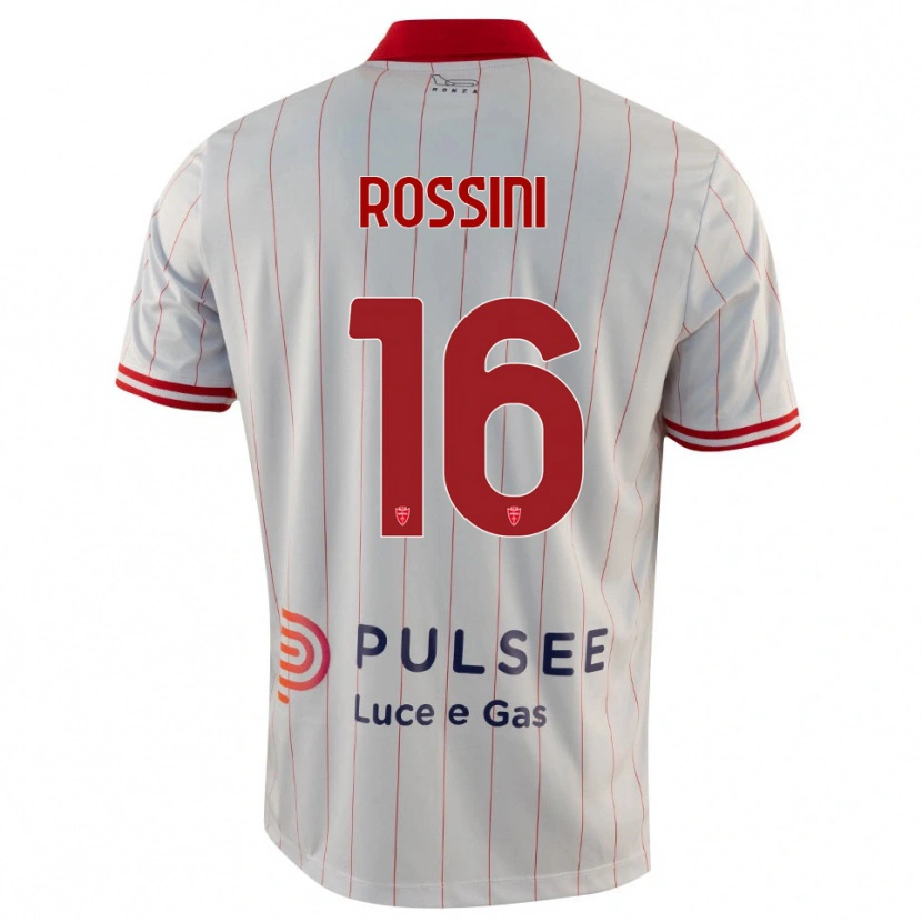 Danxen Niño Camiseta Andrea Rossini #16 Blanco Rojo Azul 2ª Equipación 2025/26 La Camisa
