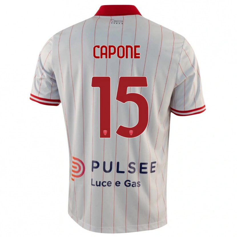 Danxen Niño Camiseta Edoardo Capone #15 Blanco Rojo Azul 2ª Equipación 2025/26 La Camisa