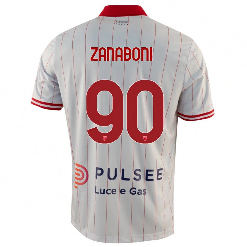Danxen Niño Camiseta Emanuele Zanaboni #90 Blanco Rojo Azul 2ª Equipación 2025/26 La Camisa