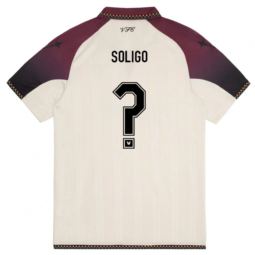 Danxen Niño Camiseta Sebastian Soligo #0 Crema Borgoña 2ª Equipación 2025/26 La Camisa