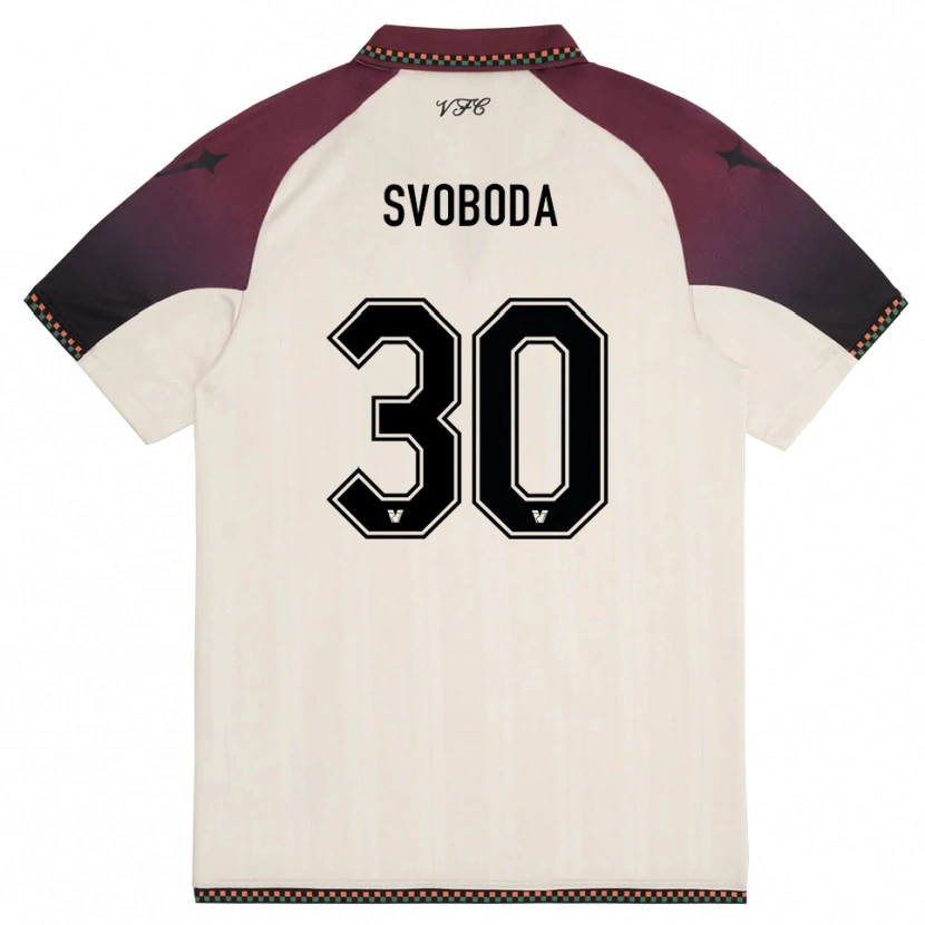 Danxen Niño Camiseta Michael Svoboda #30 Crema Borgoña 2ª Equipación 2025/26 La Camisa