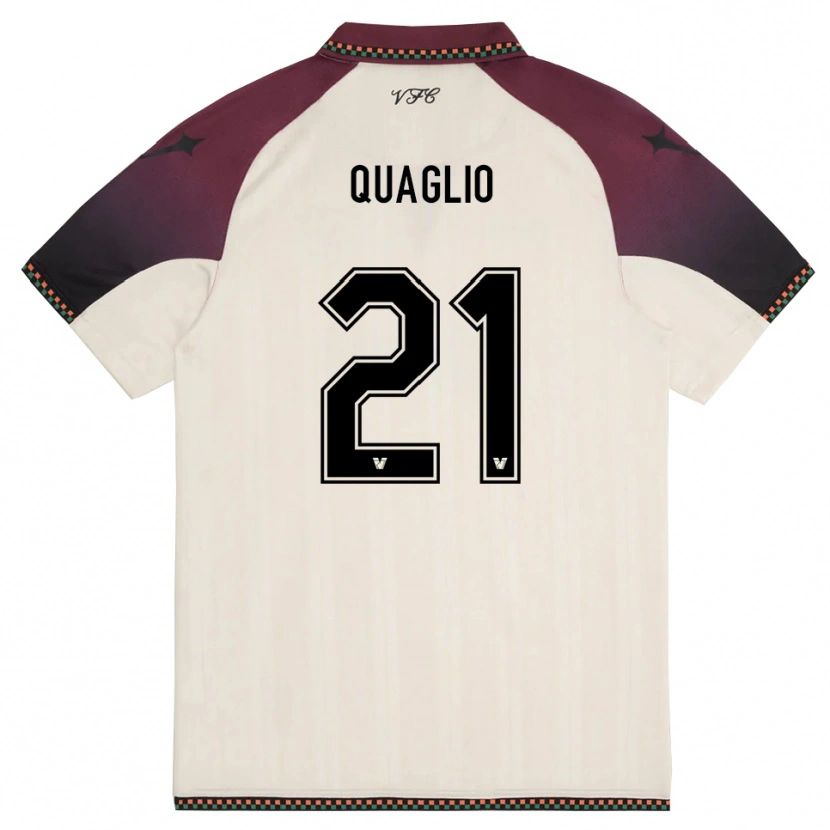 Danxen Niño Camiseta Anna Quaglio #21 Crema Borgoña 2ª Equipación 2025/26 La Camisa