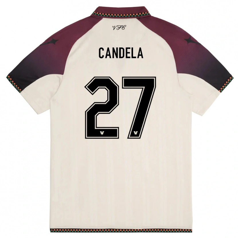 Danxen Niño Camiseta Antonio Candela #27 Crema Borgoña 2ª Equipación 2025/26 La Camisa