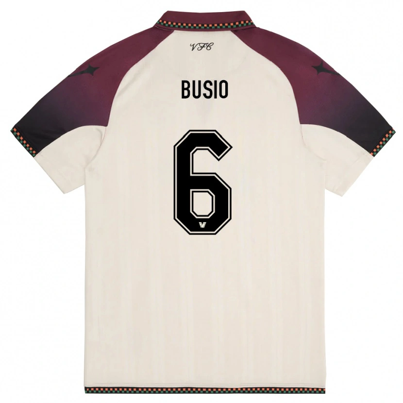 Danxen Niño Camiseta Gianluca Busio #6 Crema Borgoña 2ª Equipación 2025/26 La Camisa