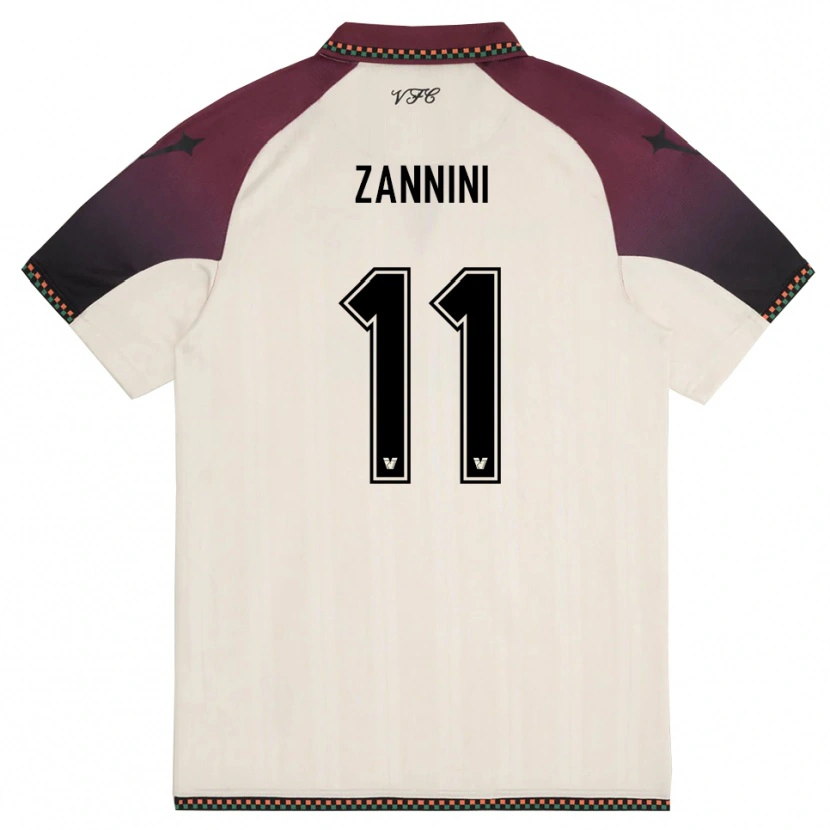 Danxen Niño Camiseta Sofia Zannini #11 Crema Borgoña 2ª Equipación 2025/26 La Camisa