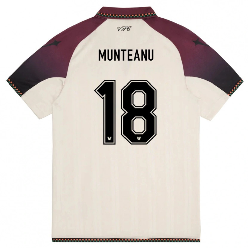 Danxen Niño Camiseta Denis Munteanu #18 Crema Borgoña 2ª Equipación 2025/26 La Camisa