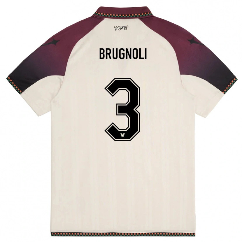 Danxen Niño Camiseta Lorenzo Brugnoli #3 Crema Borgoña 2ª Equipación 2025/26 La Camisa