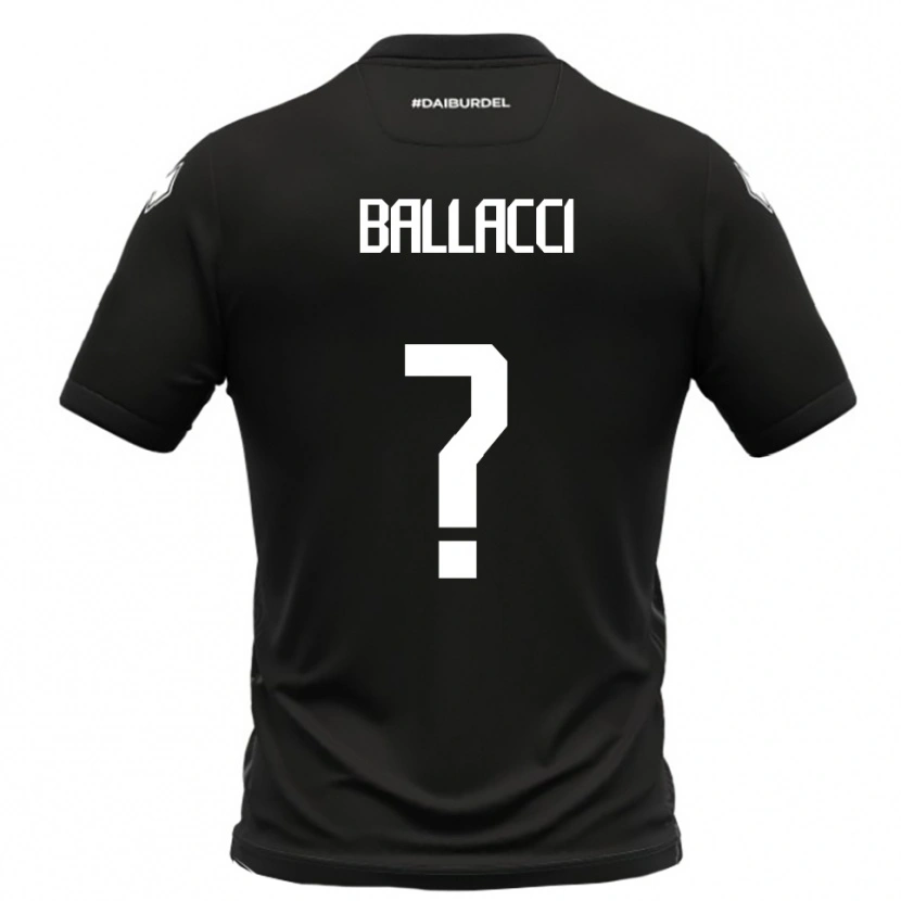 Danxen Niño Camiseta Edoardo Ballacci #0 Negro Blanco 2ª Equipación 2025/26 La Camisa