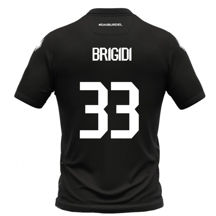 Danxen Niño Camiseta Massimo Brigidi #33 Negro Blanco 2ª Equipación 2025/26 La Camisa
