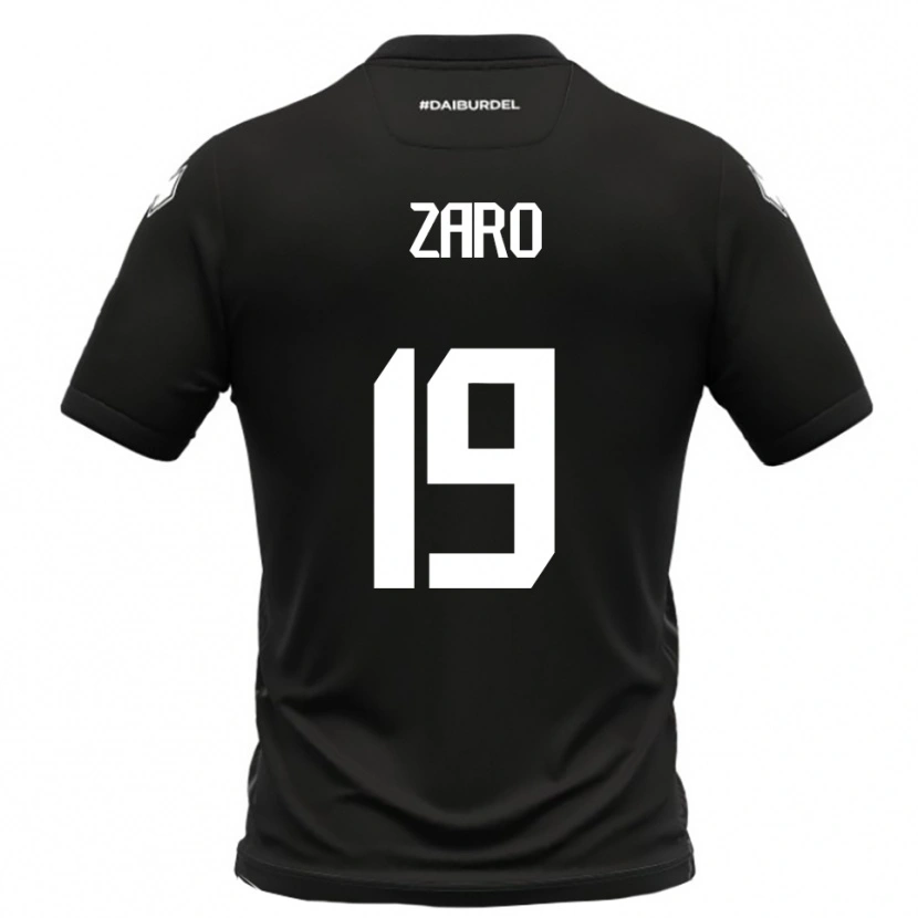 Danxen Niño Camiseta Giovanni Zaro #19 Negro Blanco 2ª Equipación 2025/26 La Camisa