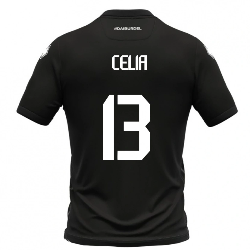 Danxen Niño Camiseta Raffaele Celia #13 Negro Blanco 2ª Equipación 2025/26 La Camisa