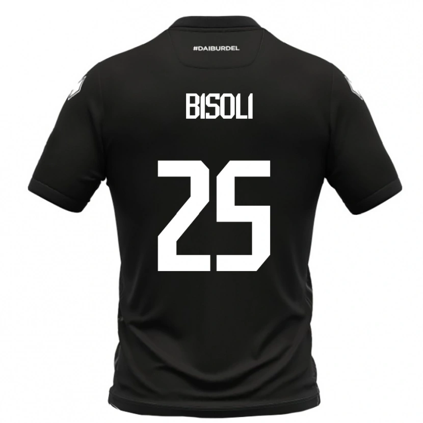 Danxen Niño Camiseta Dimitri Bisoli #25 Negro Blanco 2ª Equipación 2025/26 La Camisa