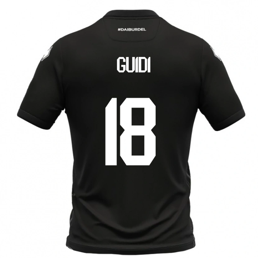 Danxen Niño Camiseta Matteo Guidi #18 Negro Blanco 2ª Equipación 2025/26 La Camisa