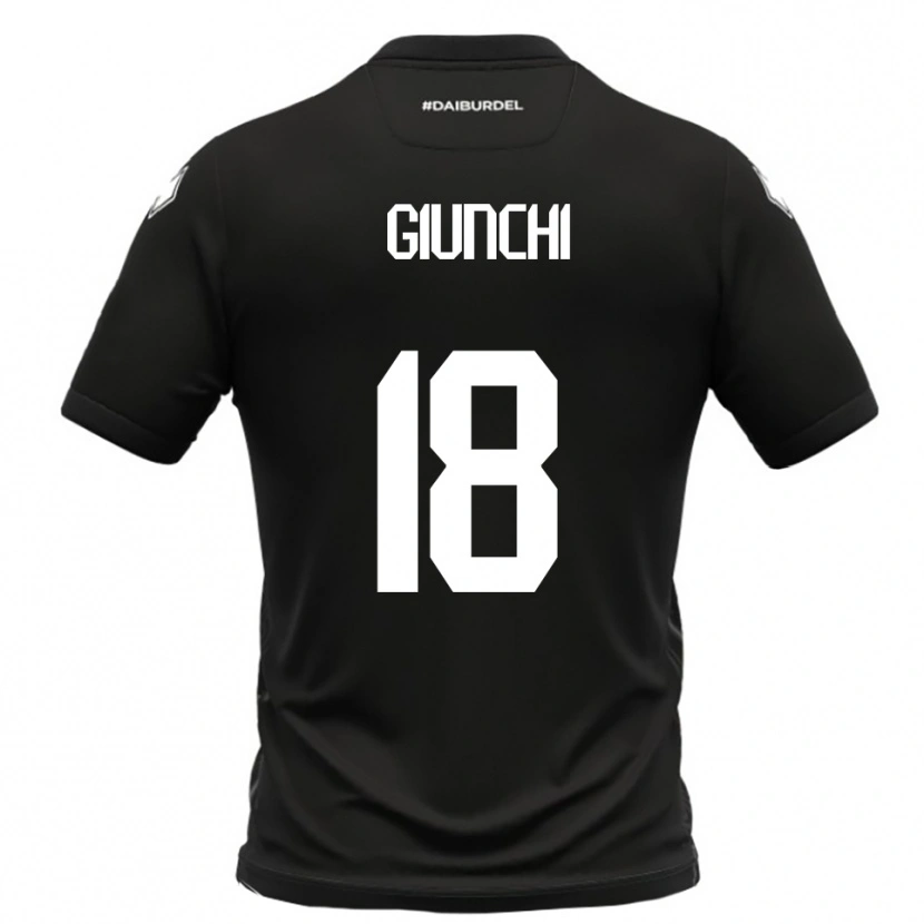Danxen Niño Camiseta Andrea Giunchi #18 Negro Blanco 2ª Equipación 2025/26 La Camisa