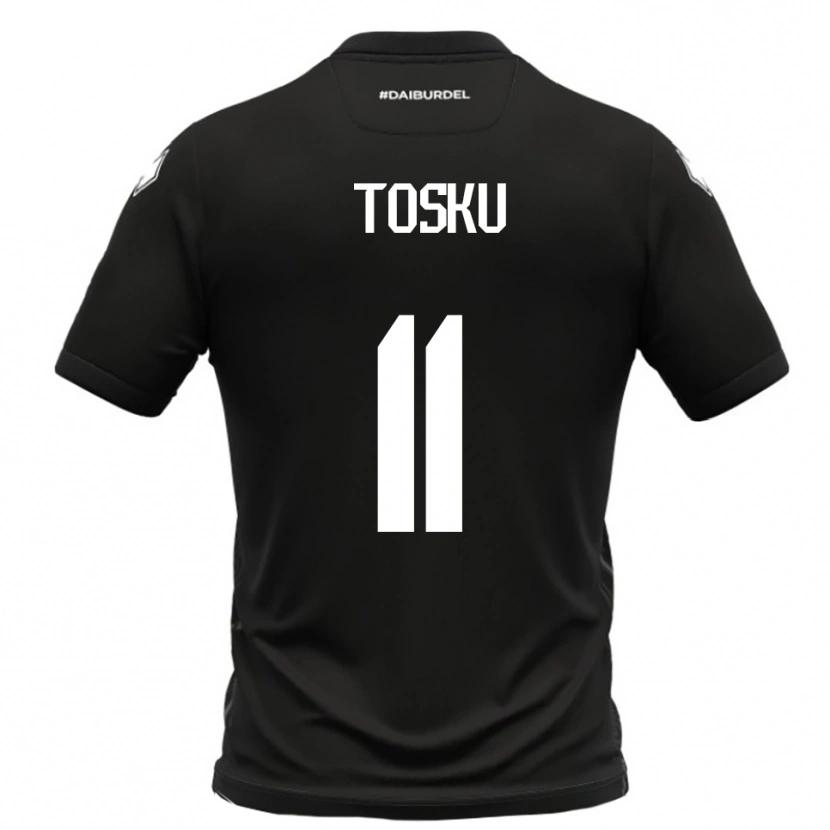 Danxen Niño Camiseta Frederik Tosku #11 Negro Blanco 2ª Equipación 2025/26 La Camisa