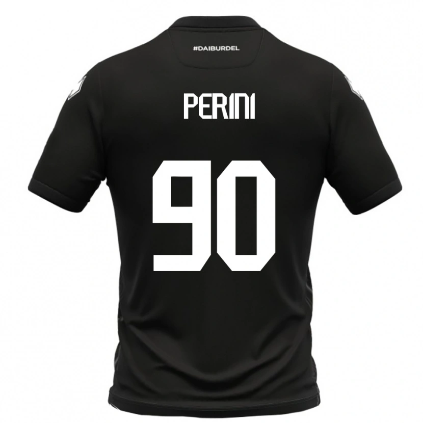 Danxen Niño Camiseta Giovanni Perini #90 Negro Blanco 2ª Equipación 2025/26 La Camisa