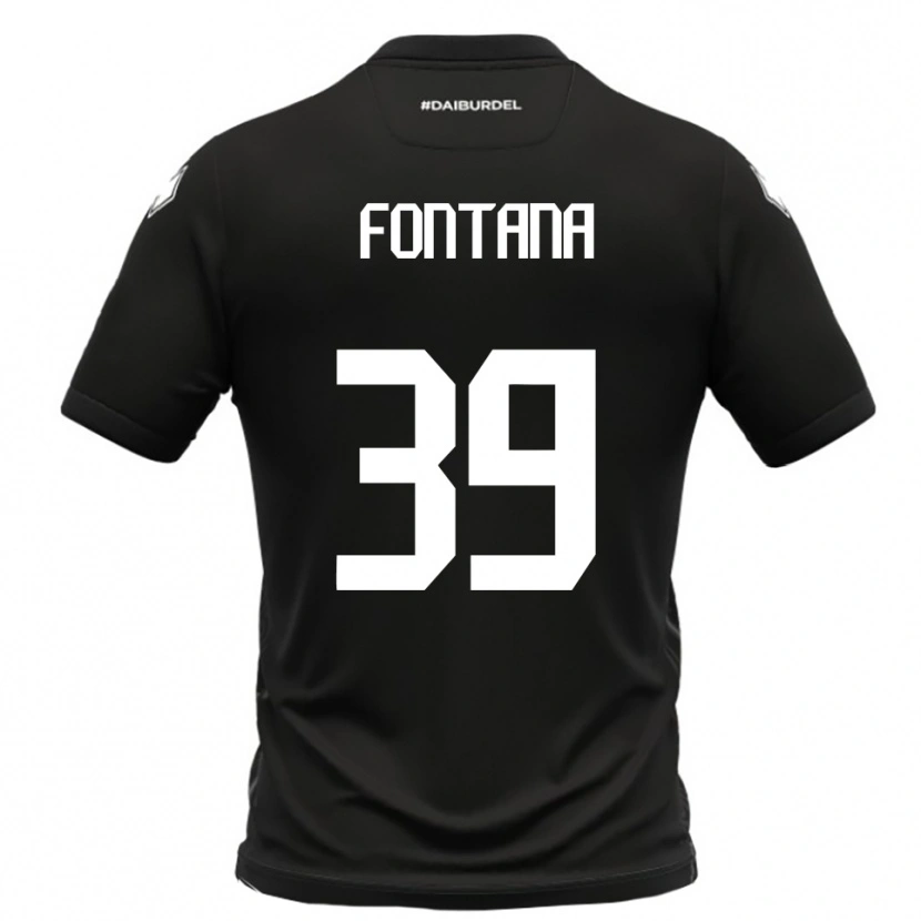 Danxen Niño Camiseta Niccolò Fontana #39 Negro Blanco 2ª Equipación 2025/26 La Camisa