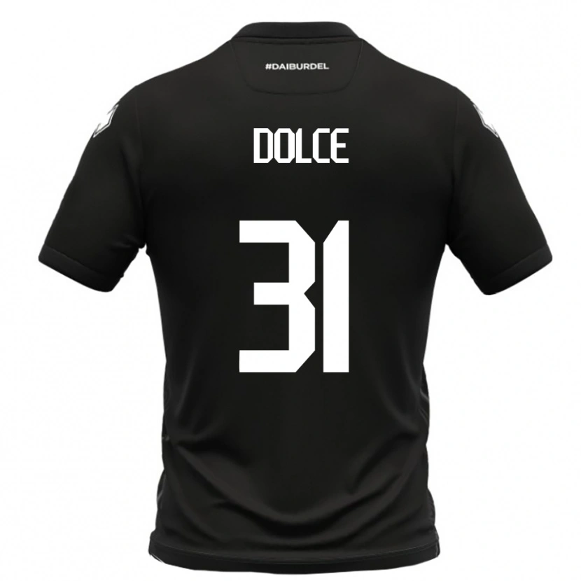 Danxen Niño Camiseta Alessandro Dolce #31 Negro Blanco 2ª Equipación 2025/26 La Camisa